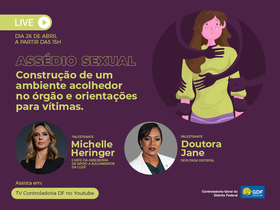 CGDF promove live para discutir o assédio sexual no ambiente de trabalho -  Agita Brasília
